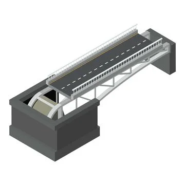 Bridge icon, isometric style Ilustración de archivo