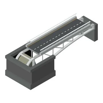 Bridge icon, isometric style Ilustración de archivo