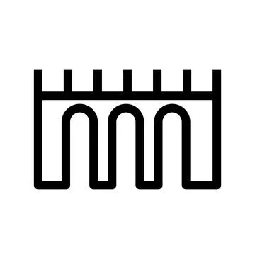 Bridge icon line isolated on white background. Black flat thin icon on mode.. Stock Illustration