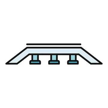 Bridge icon presenting connection and infrastructure construction Stock Illustration