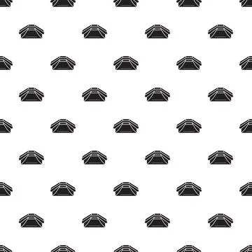 Bridge icon seamless repeating pattern over white Stock Illustration