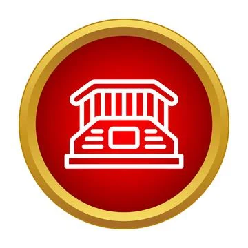 Bridge icon in simple flat line style Illustrazione stock