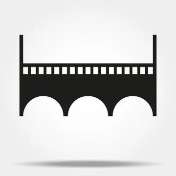 Bridge icon vector. Building symbol. Architecture pictogram, flat vector sign Ilustración de archivo