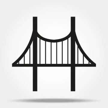 Bridge icon vector. Building symbol. Architecture pictogram, flat vector sign Stock Illustration