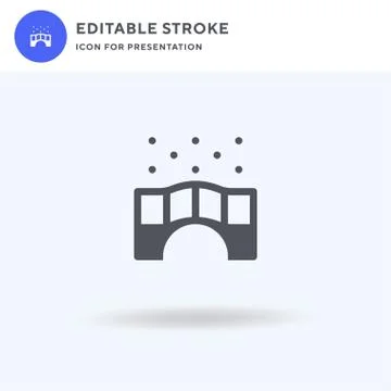 Bridge icon vector, filled flat sign, solid pictogram isolated on white, logo Stock Illustration