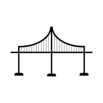 Bridge icon vector in flat style. Architecture and construction Stock Illustration