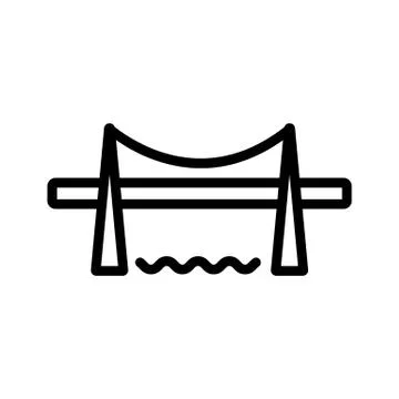 Bridge icon vector. Isolated contour symbol illustration Illustrazione stock