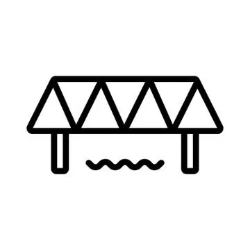 Bridge icon vector. Isolated contour symbol illustration Illustrazione stock