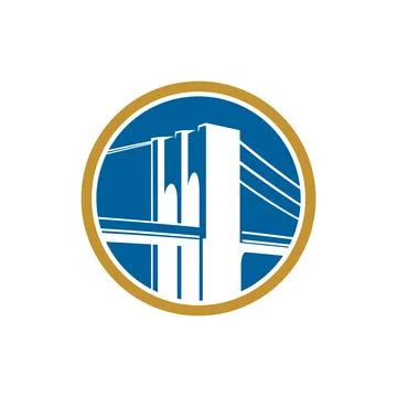 Bridge Icon Vector Logo Template Stock Illustration