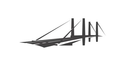 Bridge icon, vector modern architectural emblem Stock Illustration