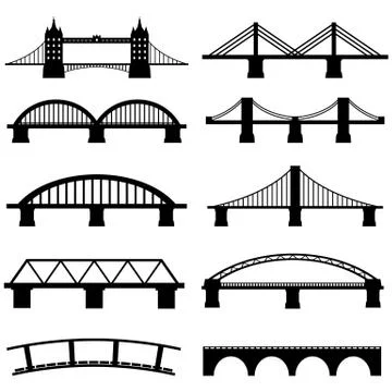 Bridge Icons Vector Set Stock Illustration