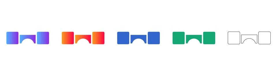 Bridge Infrastructure Construction Icon Set Stock Illustration