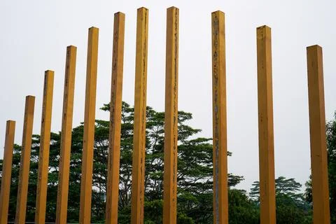 Bridge iron pillars Stock Photos