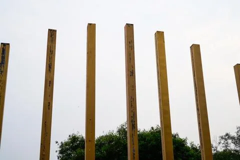 Bridge iron pillars Stock Photos