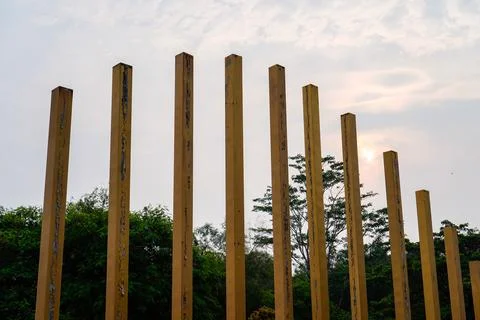 Bridge iron pillars Stock Photos