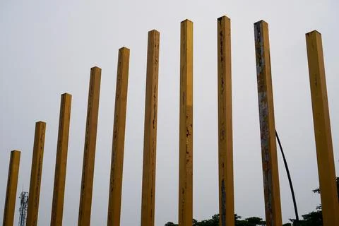 Bridge iron pillars Stock Photos