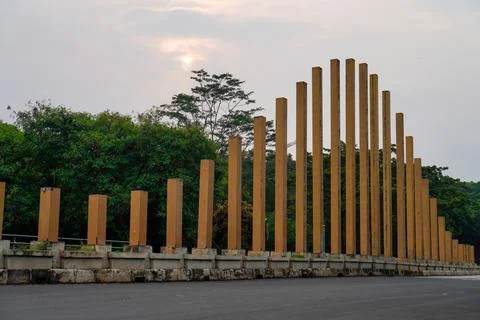 Bridge iron pillars Stock Photos
