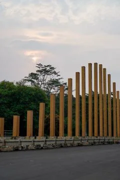 Bridge iron pillars Stock Photos