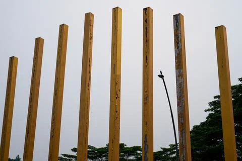 Bridge iron pillars Stock Photos