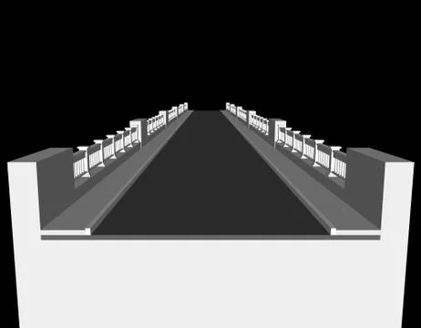 Bridge. Isolated on black background. Vector illustration.Front view. 스톡 일러스트