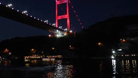 Bridge in Istanbul in the evening Stock Footage 111821168