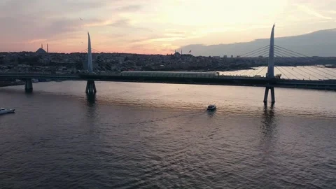 Bridge in Istanbul, Turkey. Stock Footage 194552224