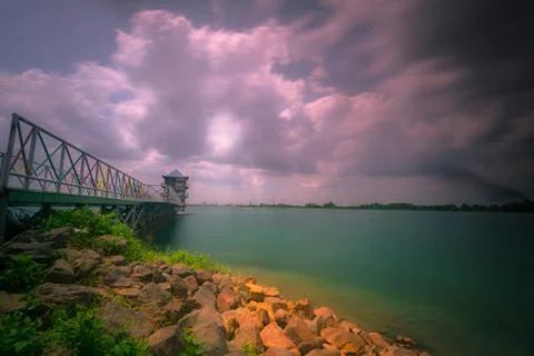The bridge at Jakabaring Stock Photos