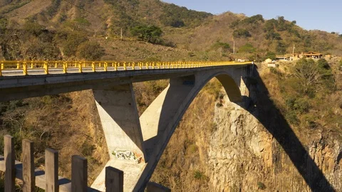 Bridge in Jalisco state on road to San Sebastian-Zoom in Stock Footage 106939905
