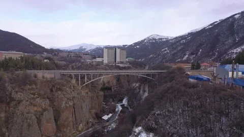 The bridge of the Jermuk gorge 1 Stock Footage 337588773