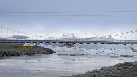 The bridge on the Jokulsarlon Stock Footage 106166353