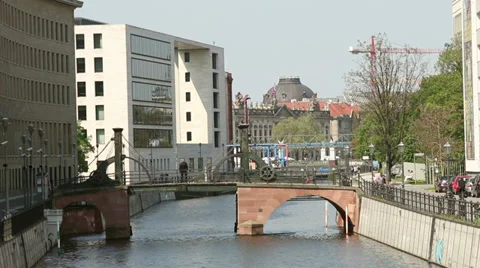 Bridge Jungfernbrücke in Berlin Stock Footage 38314309
