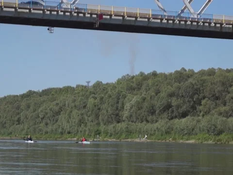 Bridge,  kayaking 스톡 동영상 41513394
