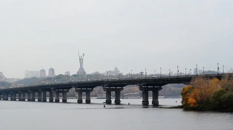 Bridge Kiev Stock Footage 32097693