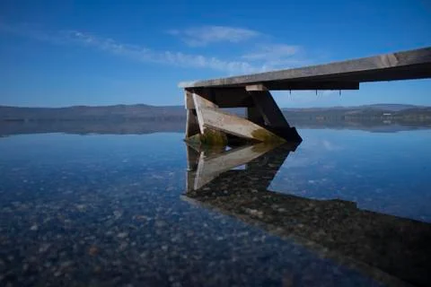The bridge on the lake Stock Photos