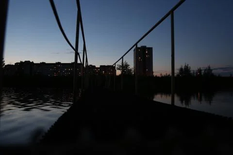 The bridge on the lake Stock Photos