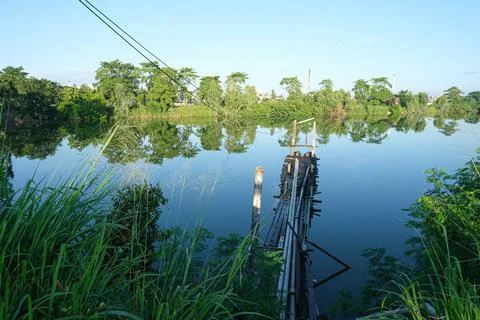 The bridge at a lake Stock Photos