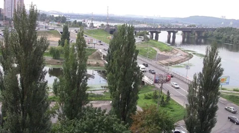 Bridge Landscape Kiev Stock Footage 46182107