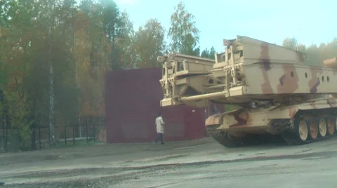 Bridge layer MTU-72 and other engineer equipment Stock Footage 56884485