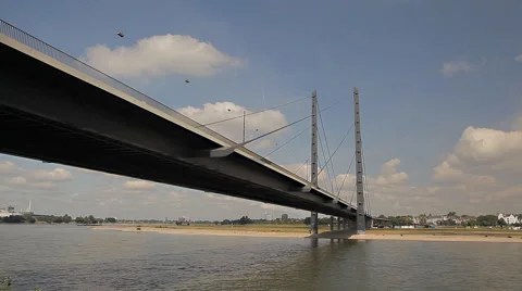 The bridge leading in Dusseldorf Stock Footage 59082013