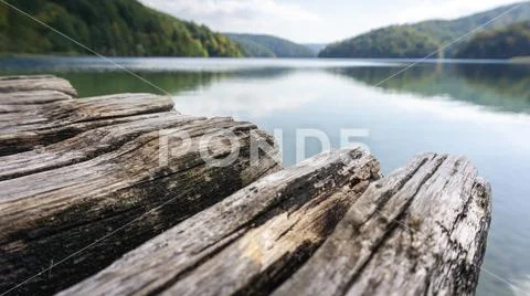 Bridge that leads to a beautiful lake Stock Photos