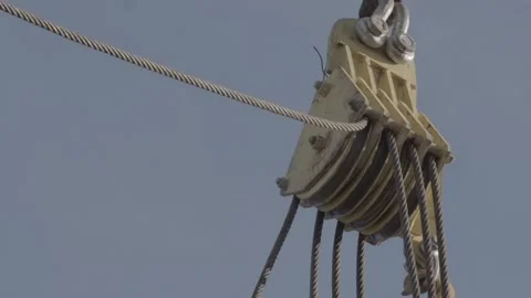Bridge, lifting structures, winch, metal cables Stock Footage 275336451