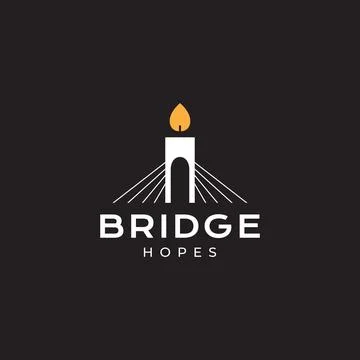 Bridge light modern minimalist logo design vector Illustration