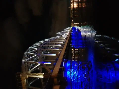 Bridge with lights Stock Photos