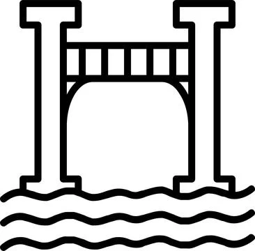 Bridge Line Icon Design Stock Illustration