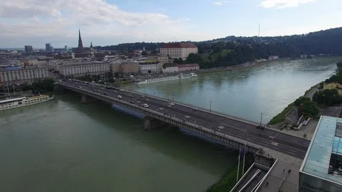 Bridge in linz Stock Footage 92816042