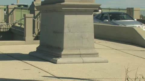 Bridge of Lions Statue Pan up Stock Footage 21355058