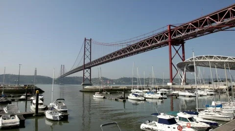 Bridge in Lisbon Stockbeeldmateriaal 797273