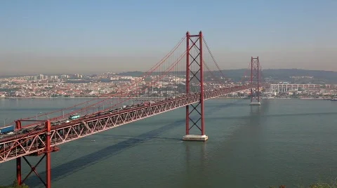 Bridge in Lisbon Stock Footage 812934