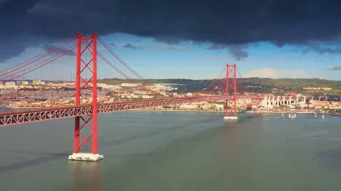 Bridge in Lisbon Stock Footage 69275907