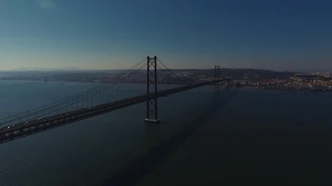 The bridge in Lisbon Stock Footage 76353217